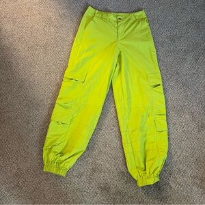 Lime Green Cargo Rave Pants